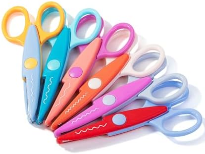 Mr. Pen- Craft Scissors Decorative Edge, 6 Pack, Jewel Colors | Zig Zag Scissors for Crafting, Scrapbooking, Fancy, Pattern, Design