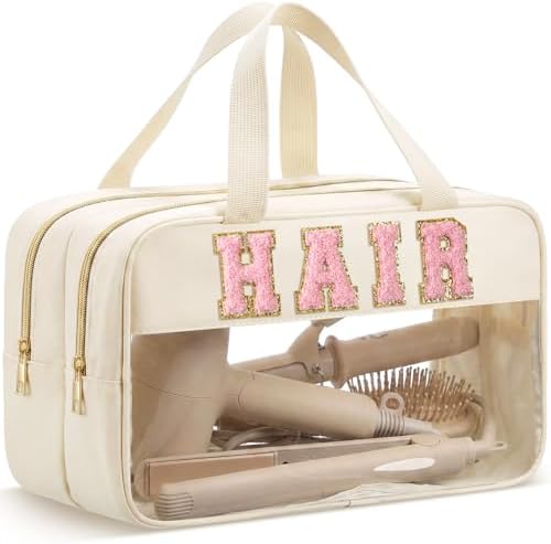 Pinkunn Hair Tool Travel Bag Tools Large Travel Case, Cream White