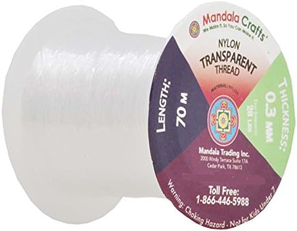Mandala Crafts 0.3mm Clear Monofilament Invisible Thread for Quilting