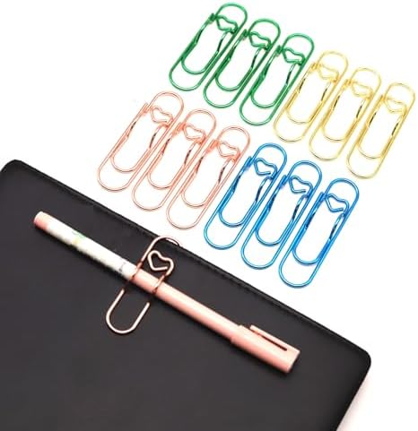 12 Pcs Cute Pen Holder Clips for Notebook, Paperclip Pen Holder