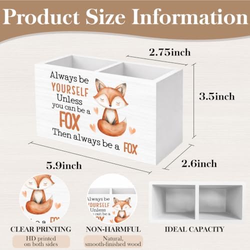 Fox Inspirational Pen Holder Desk Organizer