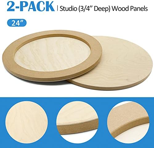 Falling in Art 2 Pack 24'' Unfinished Round Birch Wood Panels