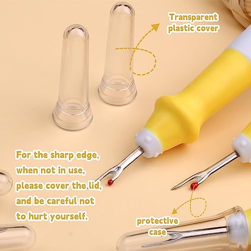 ZMAAGG Seam Ripper, Yellow Ergonomic Grip Handle, 5 PCS Stitch Remover Tool