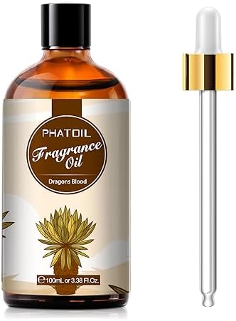 PHATOIL 3.38FL.OZ Dragons Blood Fragrance Oils for Aromatherapy, Essential Oils for Diffusers for Home, Perfect for Diffuser, DIY Candle and Soap Making, DIY Scented Products - 100ml | Long Lasting Scented Oils For Humidifier, Air Freshener, DIY Soap C...