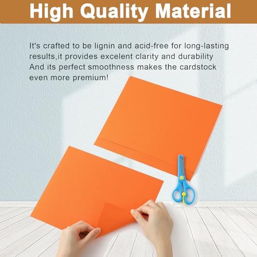 Silunkia 40 Sheets Orange Cardstock 8.5 x 11 Craft Paper 75lb