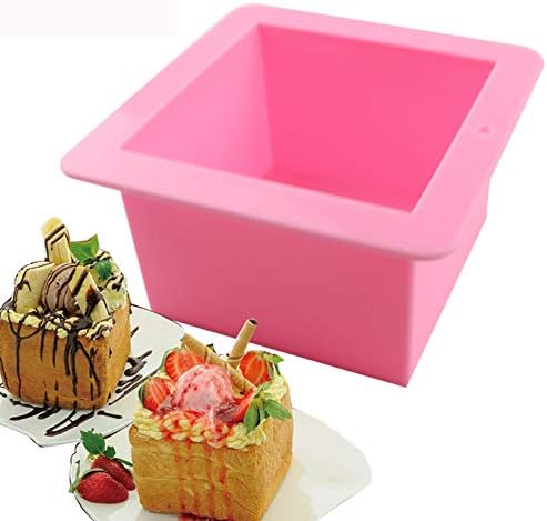 BAKER DEPOT 500ML Silicone Mold For Handmade Soap Mold Toast Mold Bread Mould, Set of 2