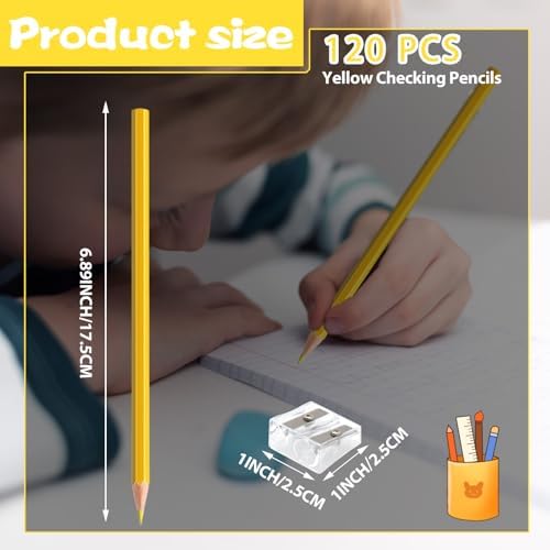 120 Pack Bulk Yellow Colored Pencils for Kids, Pre-sharpened Art Pencils Back to School Supplies Set, Drawing Sketching Pencils for Students, Teachers, Classroom