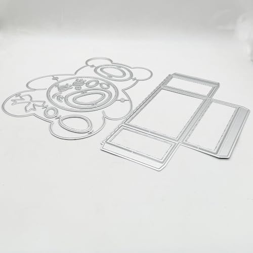 KSCRAFT 2024 November Valentine Release Metal Cutting Dies Stencils for DIY Scrapbooking Decorative Embossing DIY Paper Card (Bear Pocket Tag)