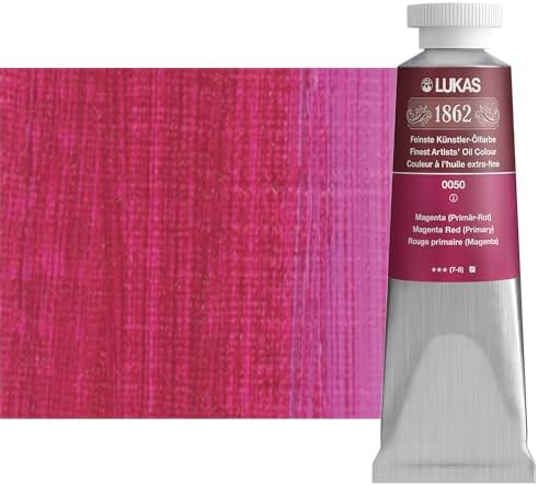 Lukas 1862 Professional German Oil Paint, Magenta Red (Primary) 37 mL - w/Beeswax & Non-Yellowing Sunflower Oil, Short Drying Time, Smooth, Outstanding Lightfastness