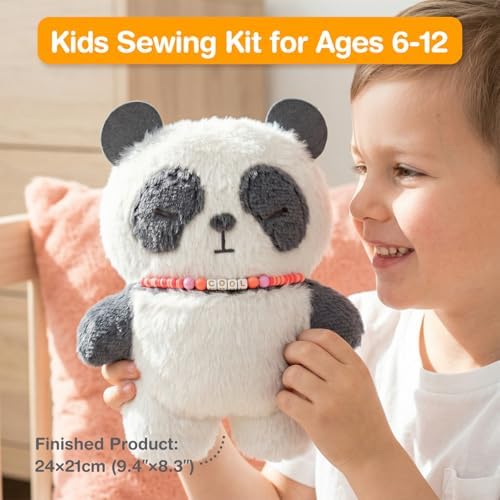 Avenir My First Sewing Kit Ages 6-8, Panda Stuffed Animal Craft Set