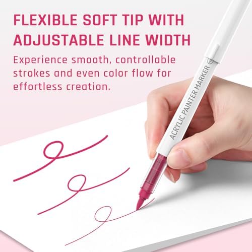 Sweetheart Pinks 9 Colors Acrylic Paint Markers Set for Art Painting, DIY Crafts, Wood, Glass, Canvas & More
