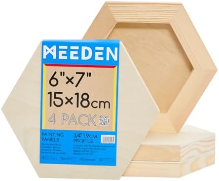 MEEDEN Unfinished Wood Canvas Board:6x7 Canvas Panel Pack of 4