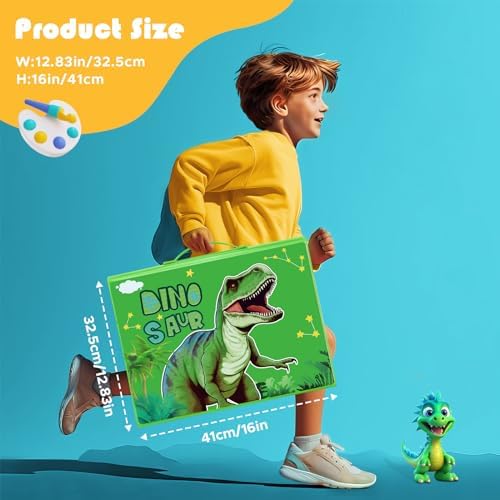 homicozy Art Supplies for Kids Ages 4-12,Dinosaur Drawing Sets Art Case,Coloring Kits with Double Sided Trifold Easel,Crayon,Colored Pencil,Marker,Coloring Book,Drawing Stuffs Gifts for Boys Age 4-6-8