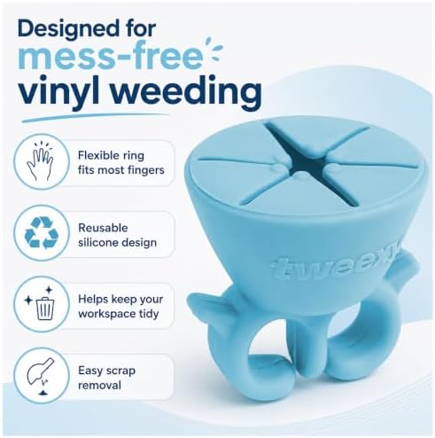 tweexy Craft Vinyl Weeding Scrap Collector Ring for Heat Transfer Vinyl, HTV Crafting Adhesive Paper Sheets Holder (Sky)