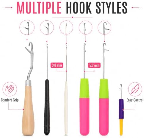 Crochet Hooks Set of 6, Multiple Hook Styles