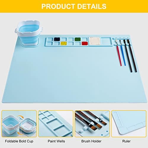 Silicone Art Mat with Cup, Painting Mat for Crafts Resin Casting