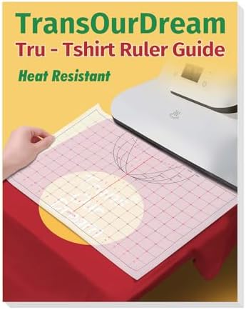 TransOurDream Heat Transfer Paper Supplies 16" Large Cuttable Alignment Ruler Reusable Direct Heat Resistant Tshirt Ruler Guide 5-Pack, Special/V-Neck/Round Vinyl Centering Tool, S-5XL Adult Youth