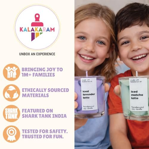 Kalakaram Latte Candle Making Kit | Make 3 Aromatic Candles with Natural Soy Wax | Perfect for Beginners, Home Décor & Gift Set | DIY Candle Kit for Home Décor, Gifting & Hobby Craft (Latte Theme)