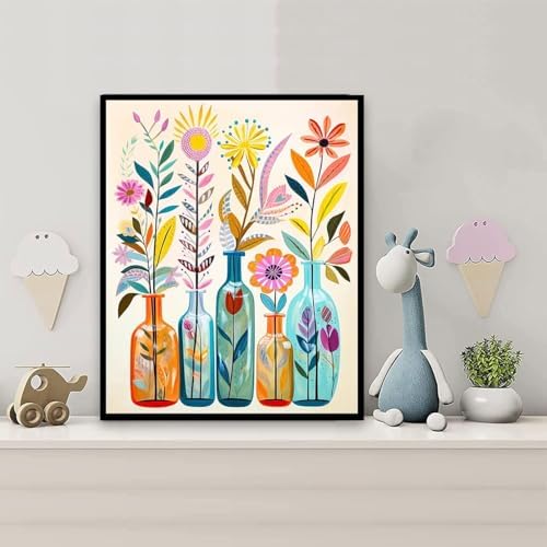 EIBEILI Diamond Art Kits for Adults-Flowers Diamond Painting Kits Wall Art