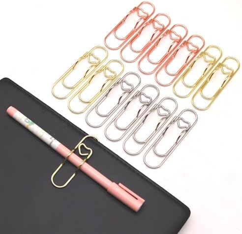 12 Pcs Cute Pen Holder Clips for Notebook, Paperclip Pen Holder