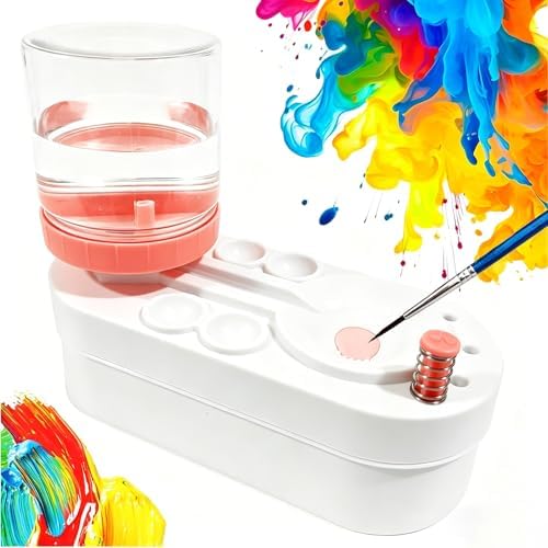 Upgraded Paint Brush Cleaner Brush Rinser Water Circulation(Pre Assembled), Watercolor/Oil and Water-Based Paint Brush Cleaner Tool, Gift for Adults Artist Beginners