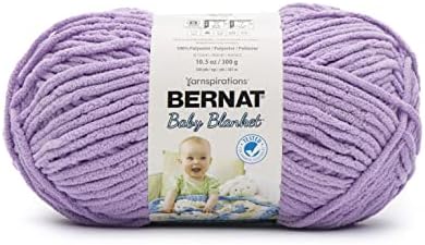 Bernat BABY BLANKET BB Baby Lilac Yarn - 1 Pack of 10.5oz/300g - Polyester - #6 Super Bulky - 220 Yards - Knitting/Crochet