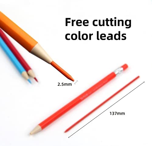 Mechanical Colored Pencils 2.6mm 24 Colors with Coded Refills (48PCS)
