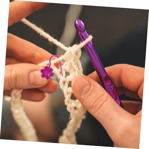 Tofficu 1 Set Knitting Tool Kit with Stitch Savers Needle Caps Crochet Needles Row Counters Yarn Clips Portable Slip Design for Efficient Crafting Projects