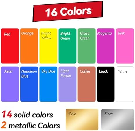 Coogert 16 Colors Jumbo Poster Markers, 15MM Thick Permanent Acrylic Graffiti Markers, Wide Tip Paint Marker for Canvas, Posters Board, Fabric, Window, Wood,Teachers,Banner painting supplies