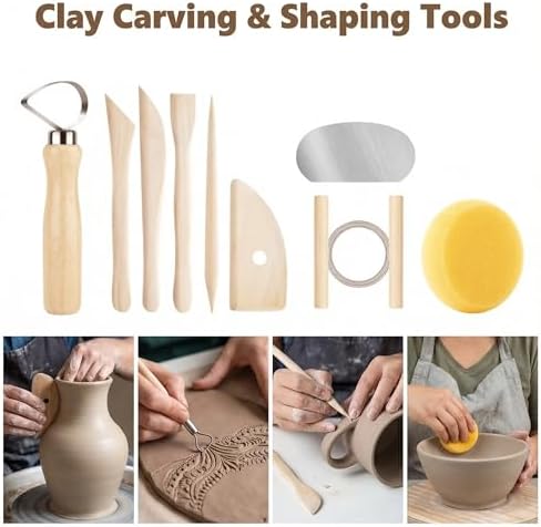 Jahnrun 48Pcs Pottery Kit, Professional Polymer Clay Sculpting Tools Set