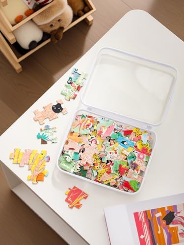 CoiiJoii 3PCS A4-Size Clear Hard Shell Zippered Case, Diaper Bag Organizing Pouches, Waterproof Cosmetic Bag, Kid's Toy Storage Organizer Bins, Pencil Case.