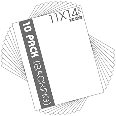 Mat Board Center 11x14 Backing Boards, 10 Pack White Backboards for Frames