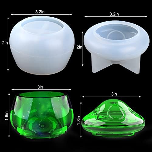Juome Jar Resin Molds Silicone, Mushroom Jar Silicone Molds for Epoxy Resin | Mushroom Jars Silicone Molds with Lid for Epoxy Resin Casting for DIY Jewelry Storage Box, Candy Container, Home Decoration