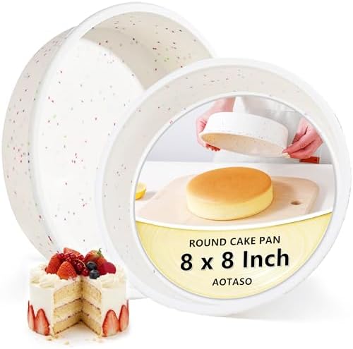 8 inch Silicone Round Cake Pans, Set of 2, Cream