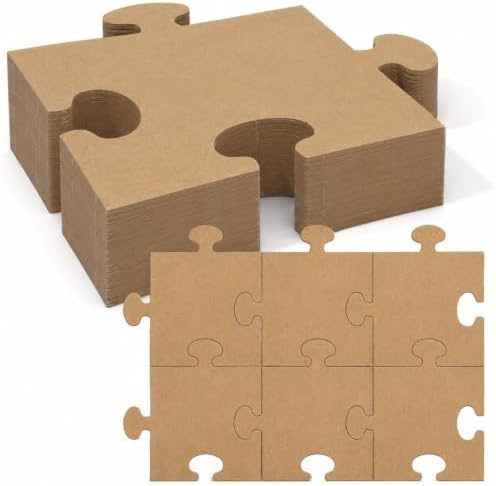 8.5x8.9'' Large Kraft Blank Puzzle Pieces Oversize Puzzles(80Pcs Kraft)
