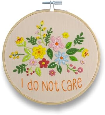 FUNATIC I Do Not Care Funny Embroidery Kit for Adults