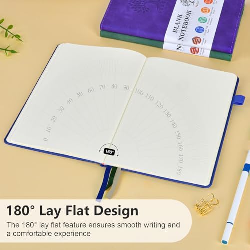 Blank Journal Notebook 5.9"×8.5", Leather Sketchbook,160 Pages Sketch book | A5 Sketchbook for Drawing, 100 Gsm Plain Paper, Writing Journal for Men Women, Hardcover Notebook for School Work Travel Art