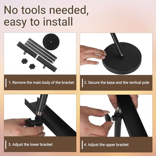 28''Adjustable Tabletop Easel Stand, Picture Easels for Display-Black