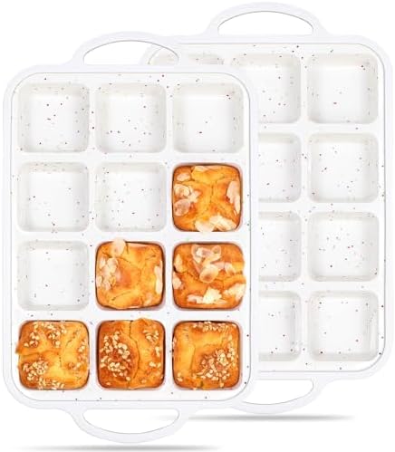 Mini Individual Square Brownie Pan with Dividers, Cream