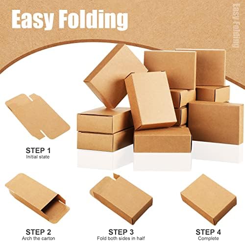 Gersoniel Kraft Soap Boxes Soap Making Kit 3.8x2.8x1.2,Brown