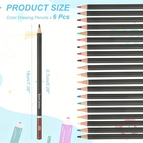 PATIKIL Colored Pencils, Brown Color Drawing Pencils with Oil-Based Cores Art Scrapbook Supplies for Adult Coloring Books Artists Beginners Drawing Sketching, 6 Pcs