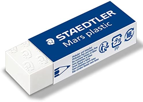 STAEDTLER Mars Plastic Vinyl Erasers (4-Pack), White Erasers for Clean & Precise Results - Latex-Free, Minimal Crumbling, Made in Peru