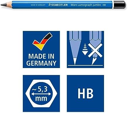 STAEDTLER PENCILS DRAWING MARS LUMOGRAPH JUMBO SET OF 5 (Pack of 2)