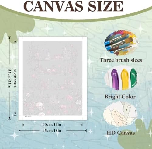 Amaieuin Paint by Numbers Kit for Adults,Halloween Canvas Paint by Numbers for Adults,Halloween Adult Paint by Numbers Gifts and Home Wall 20x16in