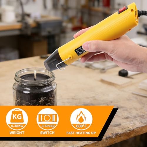 Heat Gun for Crafting, 110V 350W Handed Hot Gun for Shrinking Wrapping PVC | 3.28ft Ultra-Long Cable Portable, Dual-Temp Model Heat Gun with Stand and Power Cord for Sticker Shrinking and DIY Embossing