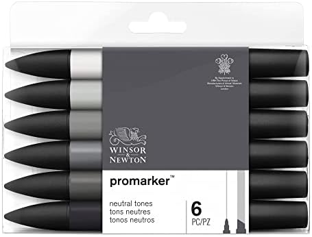 Winsor & Newton ProMarker Set, 6 Count, Neutral Tones
