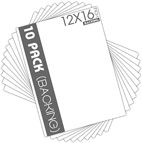 Mat Board Center 12x16 Backing Boards, 10 Pack White Backboards for Frames