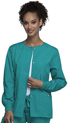 Cherokee WW Originals Scrubs Jacket for Women Snap Front 3 Pockets