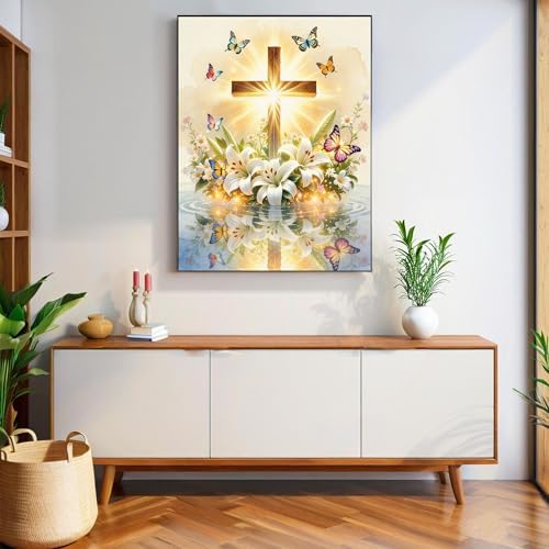 bleihum Cross Diamond Art Kits for Adults 12x16inch