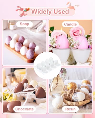 Silicone Egg Molds, 8-Cavity Easter Egg Silicone Mold, Egg Shaped Mold 3d Food Shape Chocolate Candy Fondant Egg Molds For Dessert Ice Cube Baking Soap Resin Lotion Bar